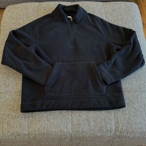 Copper Oak Men’s Half Zip Fleece Pullover Black SZ Large